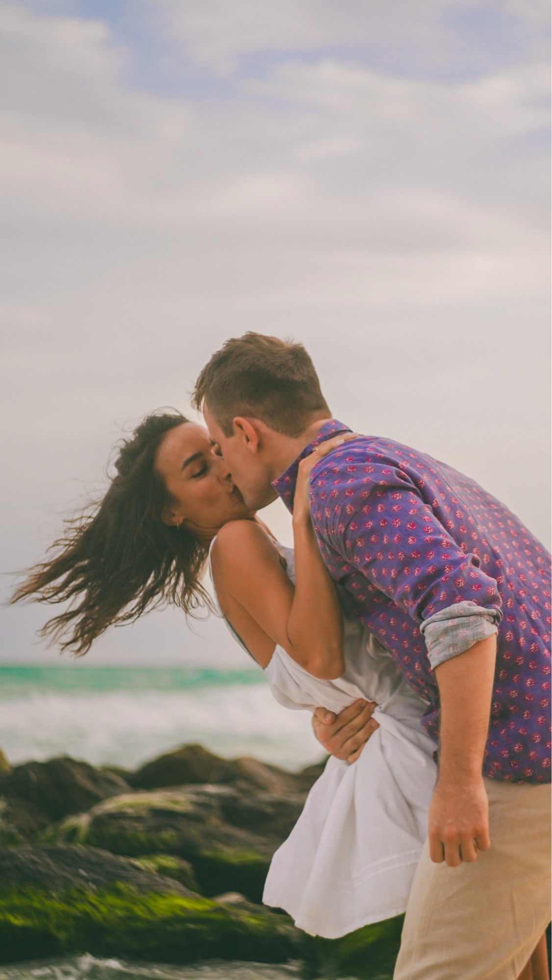 Couple on the beach at sunset, Playa del Carmen